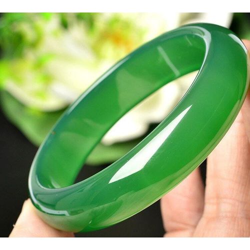 Bracelets En Jade Vert Naturel Pour Femmes, Bijou Rond, Breloque, Accessoires, Cadeau, Calcédoine