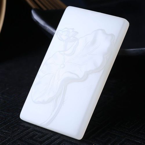 Collier En Jaspe Hotan Sculpté À La Main, Pendentif En Lotus Blanc Sans Tache, Bijoux À La Mode, Cadeau Porte-Bonheur Pour Hommes Et Femmes, Offre Spéciale