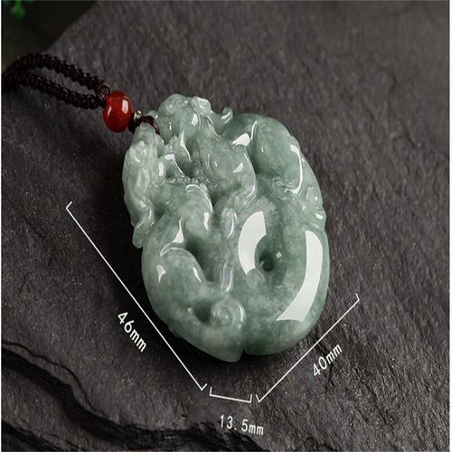Collier Avec Pendentif En Émeraude Sculpté À La Main, Double Pixiu Pingan, Déduction Facai, Bijoux À La Mode, Cadeaux Porte-Bonheur Pour Hommes Et Femmes, Offre Spéciale