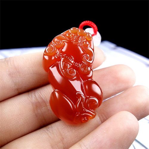 Amulette En Jaspe Hetian Pixiu Sculpté À La Main, Collier Rouge Naturel, Pendentif, Accessoires De Mode, Cadeaux Porte-Bonheur Pour Hommes Et Femmes, Offre Spéciale