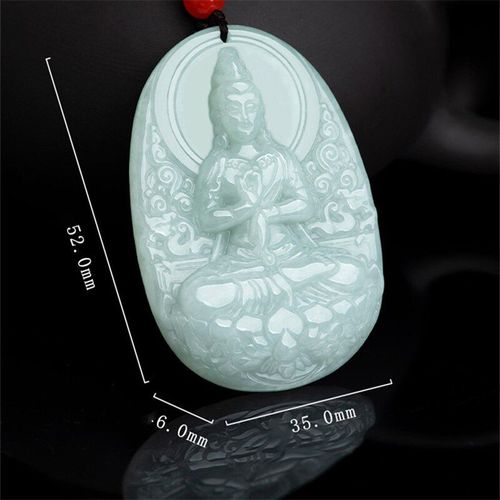 Collier Avec Pendentif En Forme De Bouddha, Perle Naturelle Sculptée À La Main, Graine De Glace, Émeraude, Guanyin, Bijoux À La Mode, Cadeau Porte-Bonheur Pour Hommes Et Femmes, Offre Spéciale