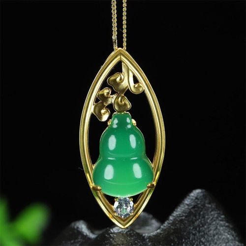 Collier En Jade Naturel Sculpté À La Main, Plaqué Cuivre Raffiné 24k Incrusté, Pendentif Fulu, Bijoux Pour Hommes Et Femmes, Cadeaux Porte-Bonheur, Offre Spéciale