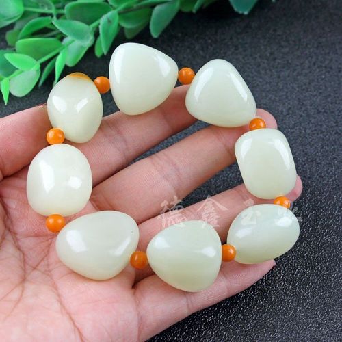 Bracelet En Jade Blanc Véritable Pour Hommes Et Femmes, Pierre Naturelle, Perles Rugueuses, Élastique, Accessoires De Bijouterie À La Mode