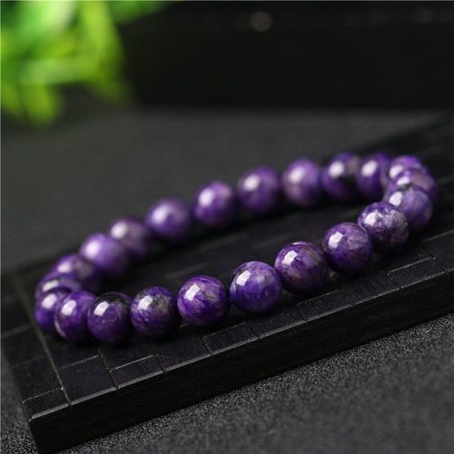 Bracelet De Perles En Pierre Naturelle Charoite, Élastique, Violet, Quartz, Cristal, Énergie, Guérison, Méditation, Yoga, Bijoux, Cadeau
