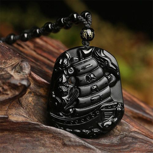 Collier En Jade Naturel Sculpté À La Main Pour Hommes Et Femmes, Pendentif En Obsidienne, Voile Lisse, Bijoux À La Mode, Accessoires, Cadeaux Porte-Bonheur, Offre Spéciale