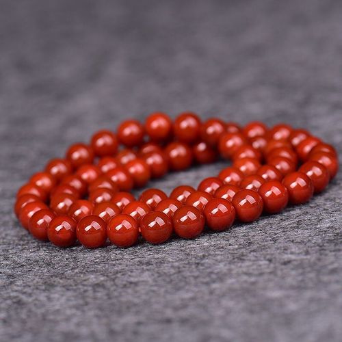 Bracelet Multi-Tours En Agate Rouge Du Sud Pour Hommes Et Femmes, Perles Rondes En Pierre, Élastique, Cadeaux Pour Dames, 108