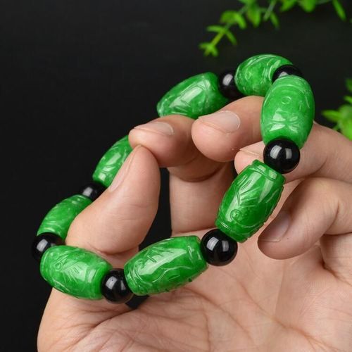 Bracelet En Jade Émeraude Naturelle Véritable, Bijoux Pour Hommes Et Femmes, Perles En Pierre De Jade Verte Certifiée, Élastique