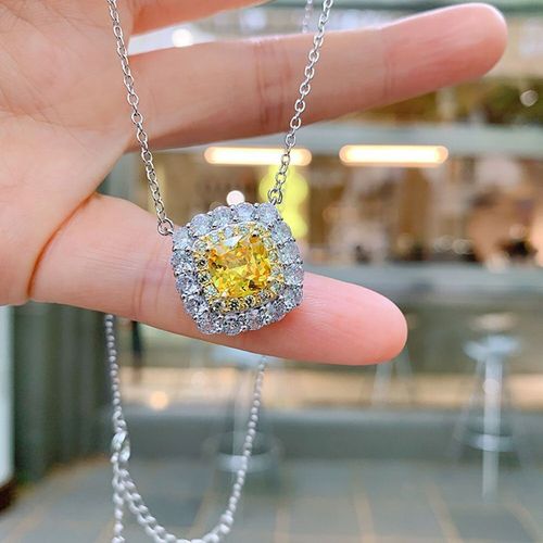 Collier Vintage En Argent Sterling 925 Pour Femmes, Bijoux Fins De Luxe, En Topaze De Quartz Rose, En Diamant De Laboratoire, Pour Fête De Mariage, 8x8mm