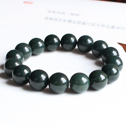 Bracelet De Perles De Bouddha En Jade Pour Hommes, Bijou En Pierre De Jade Vert, Élastique, Naturel, Xinjiang Hetian