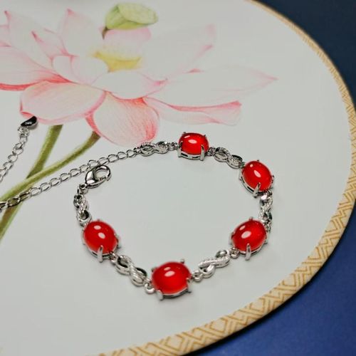 Bracelet En Jade Rouge Pour Femmes, Bijoux Fins En Cornaline, Accessoires En Pierre De Jade Chinois Véritable, Bijoux En Calcédoine Rouge