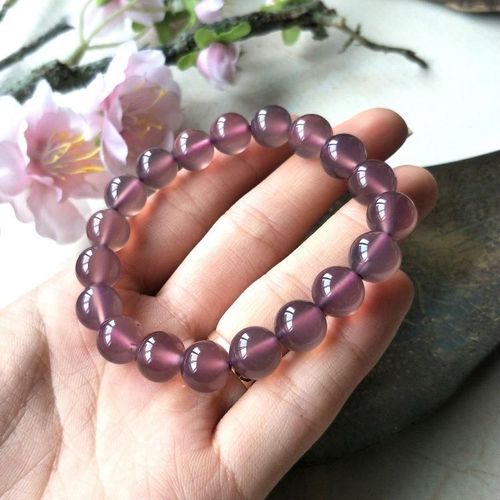 Bracelet En Jade Violet Naturel Véritable Pour Femmes Et Hommes, Bijoux Fins, Améthyste, Pierre De Jade Naturelle, Calcédoine Violette