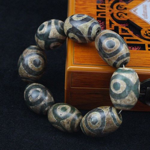 Bracelet En Jade Naturel Véritable Pour Hommes, Bijoux Dzi À Trois Yeux, Certifié Aaa, Perle En Pierre De Jades, Agate Perlée Élastique