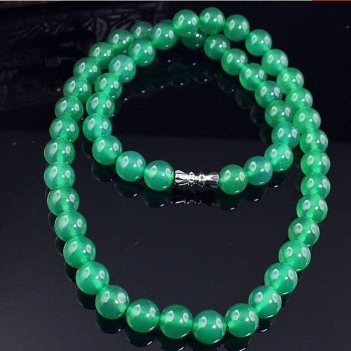 Collier En Pierre D'émeraude Naturelle, Nouveau Type De Chaîne De Perles De 8mm De Diamètre, Long, Bijoux En Jade, Boutique De Mode