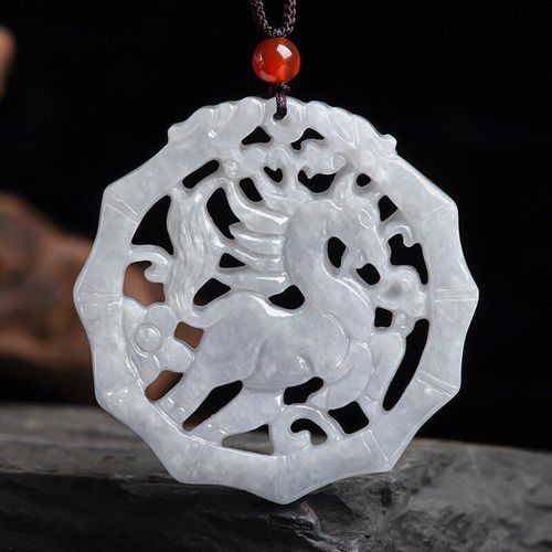 Collier En Jade Naturel Sculpté À La Main, Pendentif De Cheval Du Zodiaque Creux, Accessoires De Bijoux À La Mode, Cadeaux De Chance Pour Hommes Et Femmes, Offre Spéciale