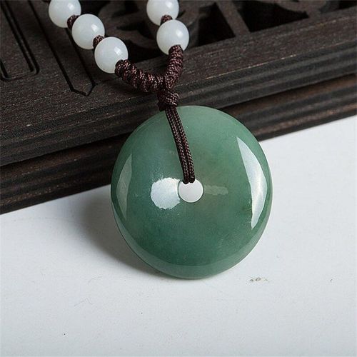 Pendentif En Forme D'émeraude Sculpté À La Main, Naturel, Cyan Pingan, Boucle Ronde, Collier, Accessoires De Mode, Cadeaux Porte-Bonheur Pour Hommes Et Femmes, Offre Spéciale