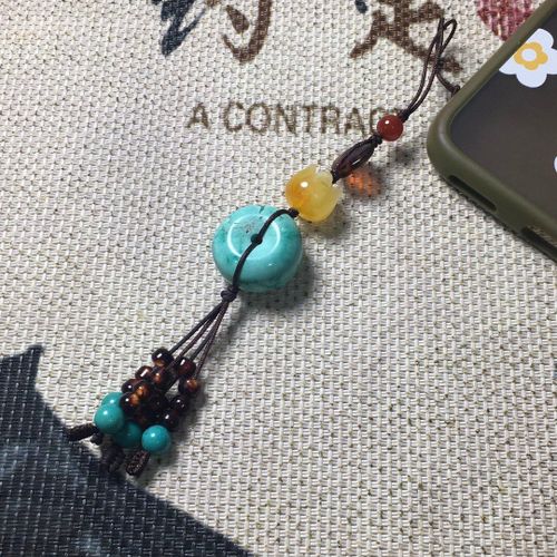 Collier En Turquoise Naturel Sculpté À La Main Pour Hommes Et Femmes, Pendentif À Boucle, Bijoux À La Mode, Cadeaux Porte-Bonheur, Offre Spéciale