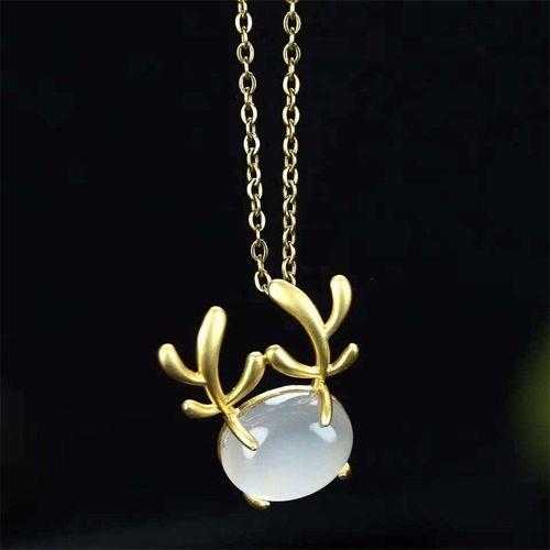 Collier En Bois De Jade Sculpté À La Main, Couleur Or 24k, Pendentif, Bijoux À La Mode, Cadeaux Porte-Bonheur Pour Hommes Et Femmes, Offre Spéciale