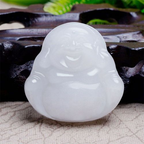 Bouddha Maitreya En Jade Blanc Sculpté À La Main, Collier Pendentif, Accessoires De Mode, Cadeaux Porte-Bonheur Pour Hommes Et Femmes, Offre Spéciale