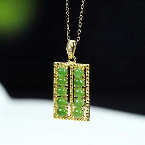 Collier En Jade Sculpté À La Main Pour Hommes Et Femmes, Calcédoine Naturelle, Gufajin, Incrustation, Boulier Doré, Pendentif, Bijoux À La Mode, Cadeaux Porte-Bonheur, Offre Spéciale