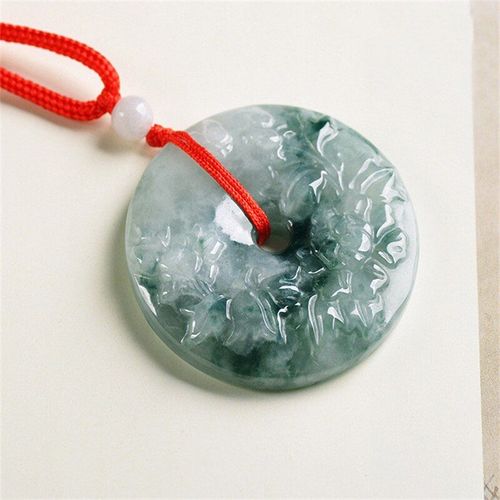 Collier En Émeraude Sculptée À La Main Pour Hommes Et Femmes, Amulette Avec Pendentif À Bouton Rond, Accessoires De Mode, Cadeaux Porte-Bonheur, Offre Spéciale