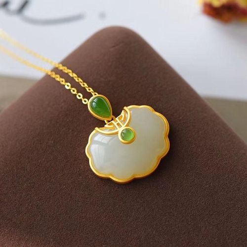 Jaspe De Jade Blanc Naturel Hetian Ruyi, Pendentif Femme Porte-Bonheur En Argent Sterling S925 Incrusté, Cadeaux De Saint Valentin Pour Mamans