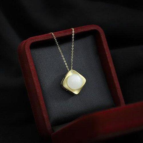 Pendentif En Or Jade Pour Femmes, Petit Collier En Argent Sterling, Chaîne De Clavicule Assortie Avec Tout, Cadeau D'anniversaire Gratuit Pour Copines