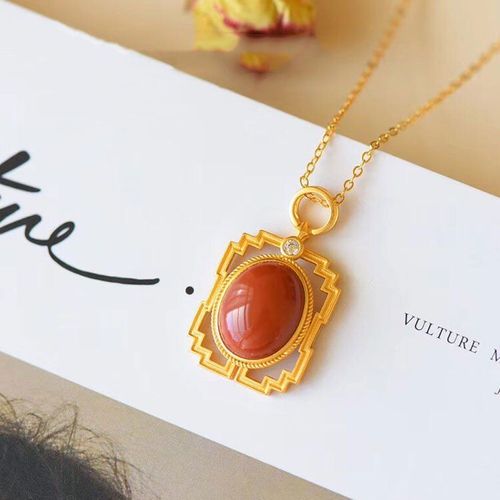 Collier En Argent Sterling S925 En Agate Rouge Naturelle Du Sud, Ajouré, Pour Femmes, Haut De Gamme, Ancien, Cour Royale