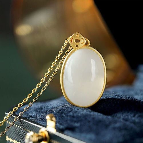 Collier En Argent Sterling S925, Jaspe De Jade Blanc Naturel Hetian, Boucle De Paix, Haut De Gamme Avec Chaîne Pendentif, Ensemble De Chaîne De Pull Pour Femmes