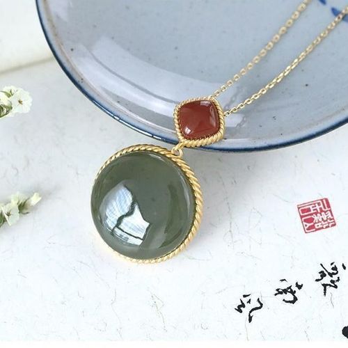 Pendentif En Jaspe Naturel Pour Femmes, Collier En Argent Sterling, Boucle De Paix Unique, Polyvalent, Clavicule, Chaîne Sim