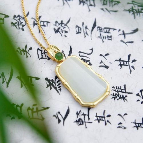 Collier Avec Pendentif En Jade Naturel Hetian, En Argent Sterling S925, Plaque De Tranquillité Et De Paix, Collier Artistique Simple Pour Femmes