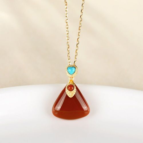 Collier Personnalisé En Argent Sterling S925 Pour Femmes, Chaîne Vintage Géométrique Simple, Pendentif Gracieux, Clavicule Turquoise