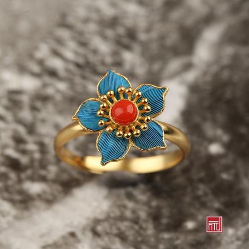 Bague Rouge Du Sud En Argent S925, Bijou Antique Hanfu, Cadeau Pour Petite Amie, À La Mode