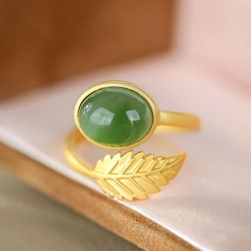 Bague En Jade Naturel Hetian, Anneau Ovale En Argent Sterling S925 Incrusté De Jade Gris, Tempérament Réglable, Nouilles Aux ¿Ufs
