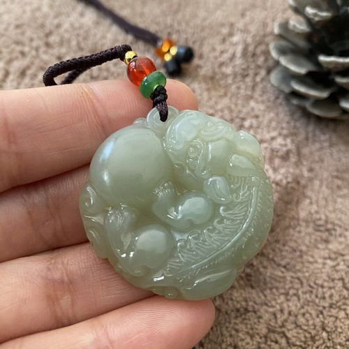 Pendentif En Jade Certifié, Collier En Jadéite, Bijoux Pour Femmes, Talisman