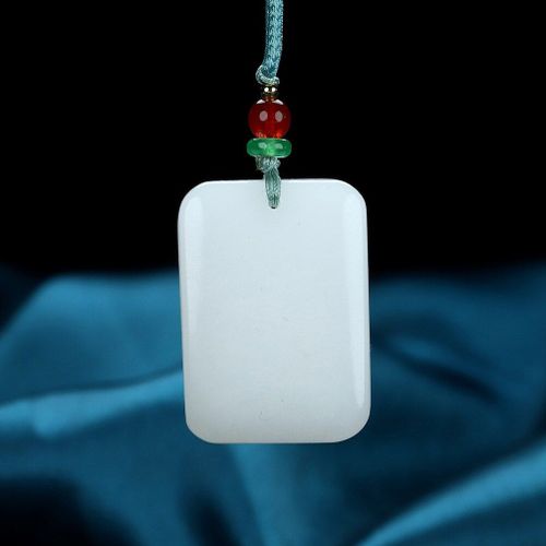 Collier En Jade Blanc Avec Pendentif Talisman, Bijoux Porte-Bonheur Pour Femmes, Design Minimaliste