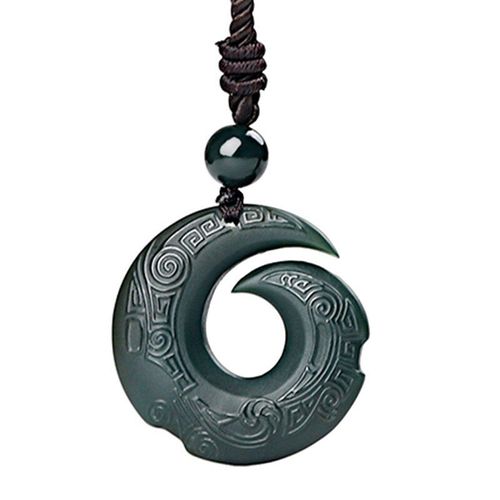 Collier Pendentif En Jade Hetian Naturel Pour Hommes, Bijoux Bouddhistes Porte-Bonheur, Cadeau