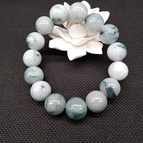 Bracelet De Perles En Jade Naturel, Perles Porte-Bonheur Pour Hommes Et Femmes, 14mm
