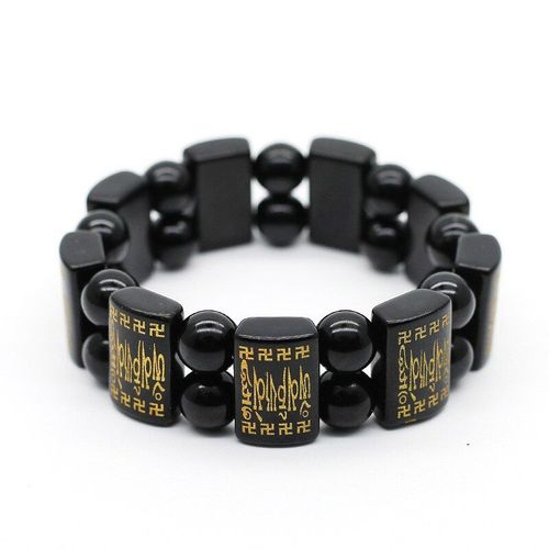 Bracelet En Obsidienne Noire Jade Pour Hommes Et Femmes, Gros Bijou, Livraison Directe