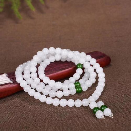 Bracelet En Jade Blanc Pour Hommes Et Femmes, Bijoux De Perles De 6mm, Porte-Bonheur Élastique Extensible