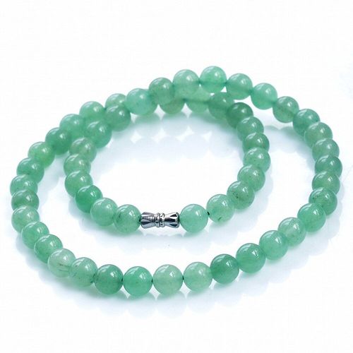 Collier De Perles Rondes En Jade Vert Pour Femmes, 8mm, Bijoux En Pierres Précieuses, Cadeau, Fait À La Main
