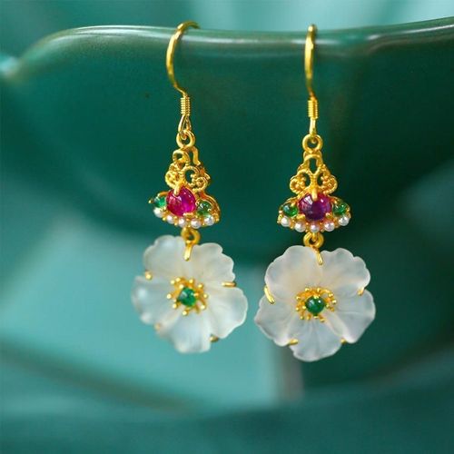 Boucles D'oreilles En Argent Sterling 925, Bijoux En Cristal Blanc, À La Mode, Originale, À Petites Fleurs, Gracieuses, Wo