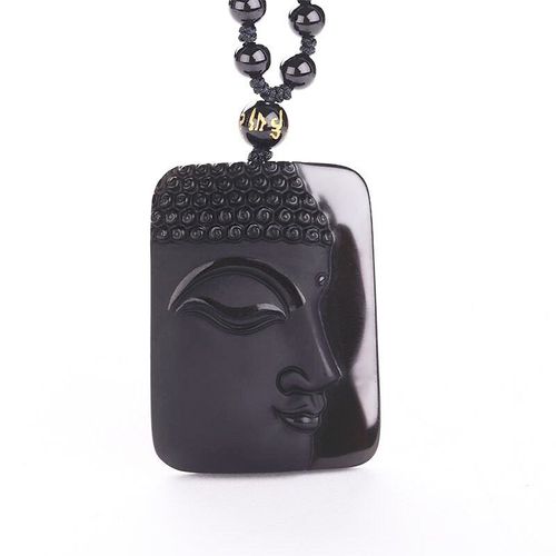 Collier Vintage En Jade Noir, Pendentif Tête De Bouddha Pour Femmes Et Hommes, Bijoux En Jade
