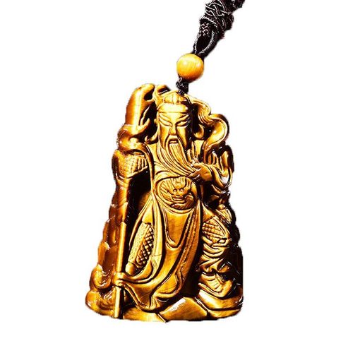Collier En Pierre D'oeil De Tigre Naturelle, Pendentif En Jade, Guanyun, Pendentif Guanyin, Amulette Porte-Bonheur, Bijoux En Jade