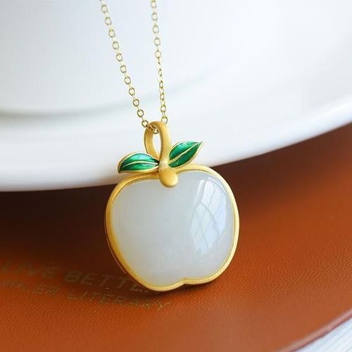 Collier En Argent Sterling S925 Incrusté De Jade Hétian Naturel Pur, Jade Blanc Plein De Chair, Pendentif De Pomme, Cristal À La Mode, Ornement