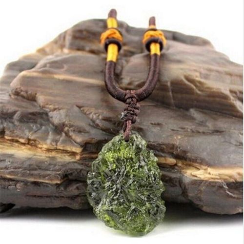 Pendentif En Pierre De Cristal En Moldavite Verte Naturelle, Offre Spéciale A + +, Apotropaic4g-6g/ Lot + Collier Unique Avec Corde Gratuite