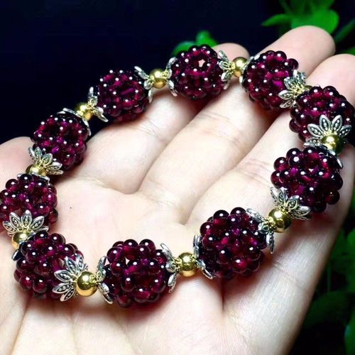 Bracelet En Grenat Naturel Tissé À La Main Pour Femme, Bijou Porte-Bonheur, 3mm