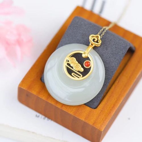 Pendentif De Fée En Jade Naturel Hetian S925 En Argent Sterling, Dorure, Boucle Ruyi Xiangyun, Pendentif De Conception Artistique Sud Rouge, Ornement