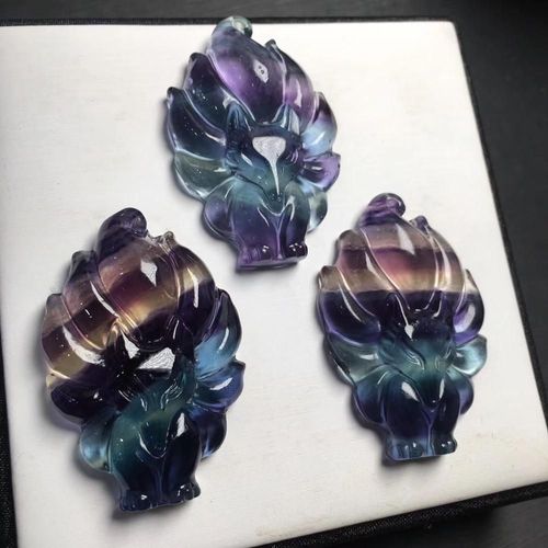 Pendentif Renard En Fluorite Naturelle, Collier, Fée, Mariage, Amitié, Renard, Homme Et Femme, À Neuf Queues, Ornements En Cristal, Cadeau