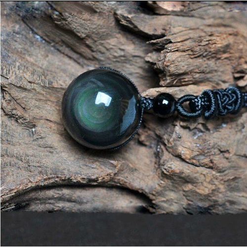 Pendentif Tête De Loup En Obsidienne Noire, Amulette Sculptée, Collier Obsidienne Gratuit, Bénédiction, Porte-Bonheur, Bijoux Pour Hommes, Livraison Directe