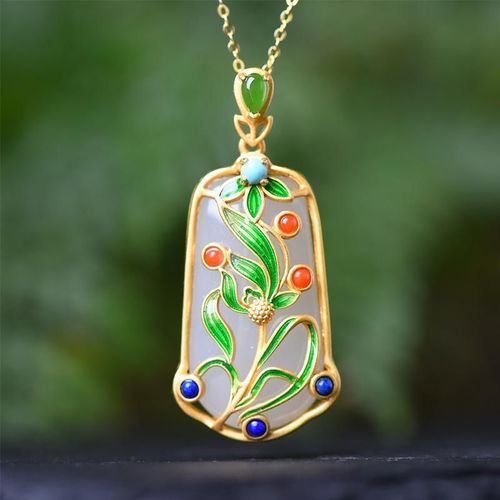 Pendentif En Jade Naturel Hetian En Argent Sterling S925, Pendentif Vintage De Style Ethnique, Collier Bleu Brûlé, Élégance Raffinée À Offrir À Maman